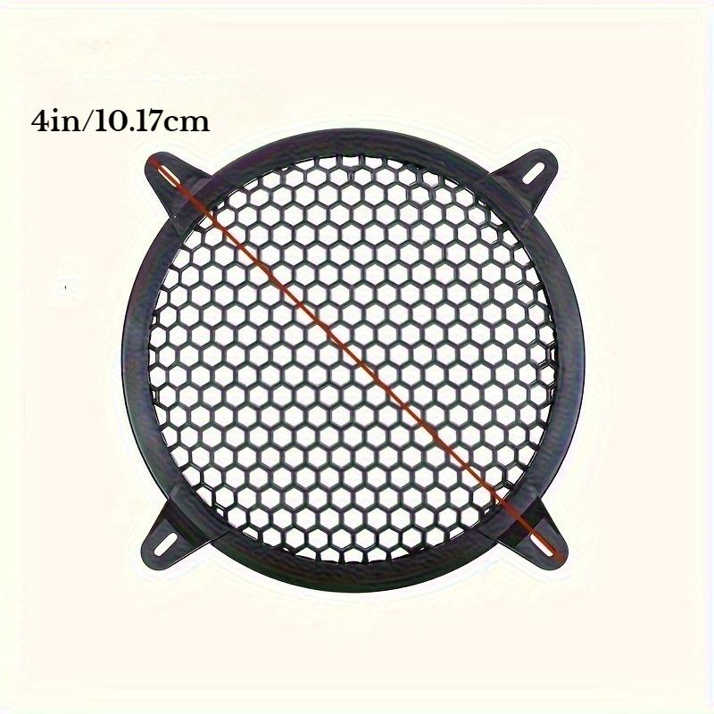 4/6/8/10 Inch Hexagonal Plastic Speaker Grill Cover Decorative Mesh with Pressure Foot Horn Guard Dustproof Protective Net Car Audio 4inches Black