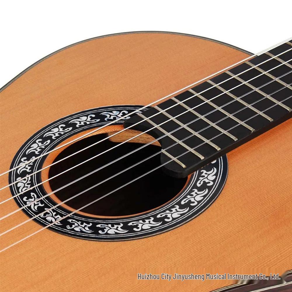 39-Zoll Klassische Gitarre Selbstklebender Schallloch-Aufkleber mit Coolem Muster - Schwarz