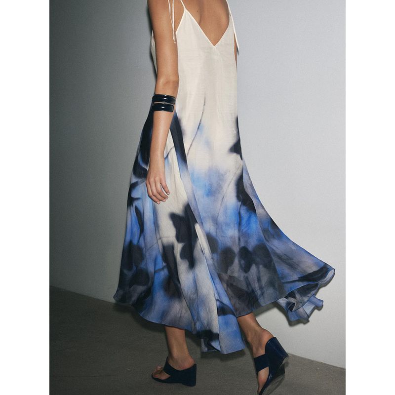 Za2025 Summer New Product Women's Clothes Vacation Style Sleeveless Loose Printing Slip Dress 2787193 080