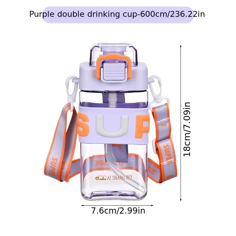 A Portable Cup for Students To Carry To School,Featuring A Square Design with A Sturdy Strap and Handle,Heat Resistant,For Students During Summer