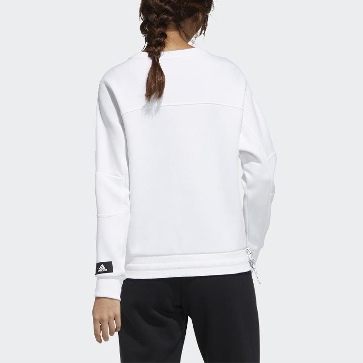 Adidas Streifen Sweatshirt With Loose Fit And Round Neck Women Sweatshirt White GP0719