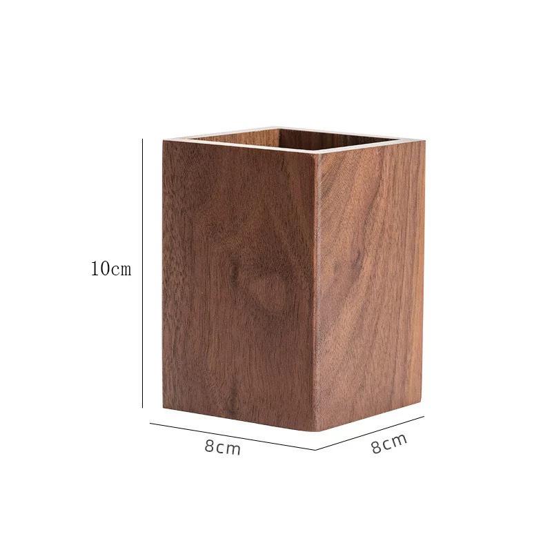 Walnut Solid Wood Multifunctional Pen Holder & Cosmetics Storage Box
