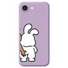 For iPhone 16e Case Pinch Rabbit Butt Pattern Printing Straight Edge TPU Phone Back Cover