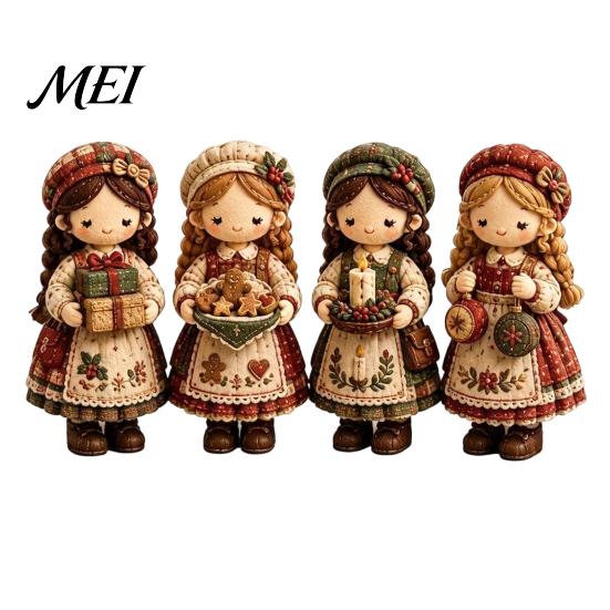 Stress Relief Craft Patchwork Girl DIY Kit, 3D Doll Sewing Set with Pre-Cut Beginner Kit Fabric Thread Needles, Cute for Home Decor Handmade