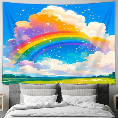Rainbow Dreamy Clouds Hanging Cloth  Bedroom Wall Decorative Kids Theme Tapestry