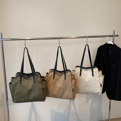 Mode en vrije tijd canvas tas met grote capaciteit dames nieuwe shopping schoudertas pendel draagtas