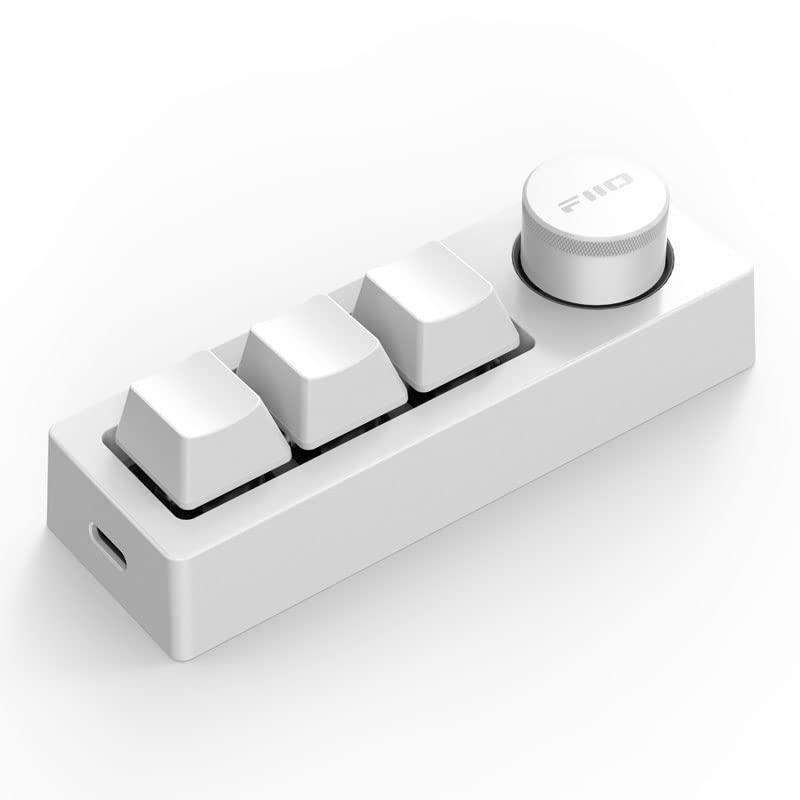 Mini Keyboard FiiO KB1K White Shortcut 3 Key One Hand Keyboard Rotation Knob
