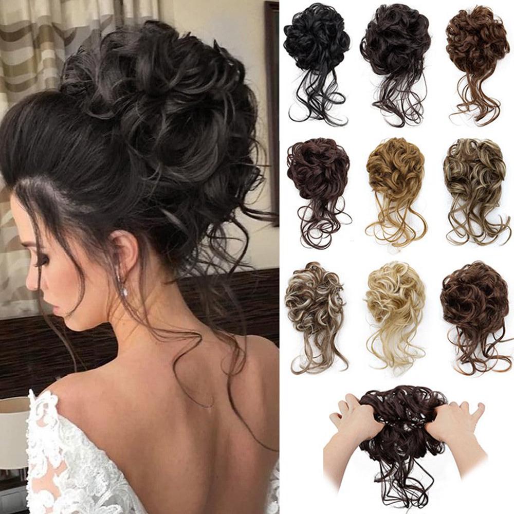 Messy Bun Hair Piece Synthetic Tousled Updo Hair Buns Extension Elastic Hair Band Hair Fake Hair Accessories for Women Girls