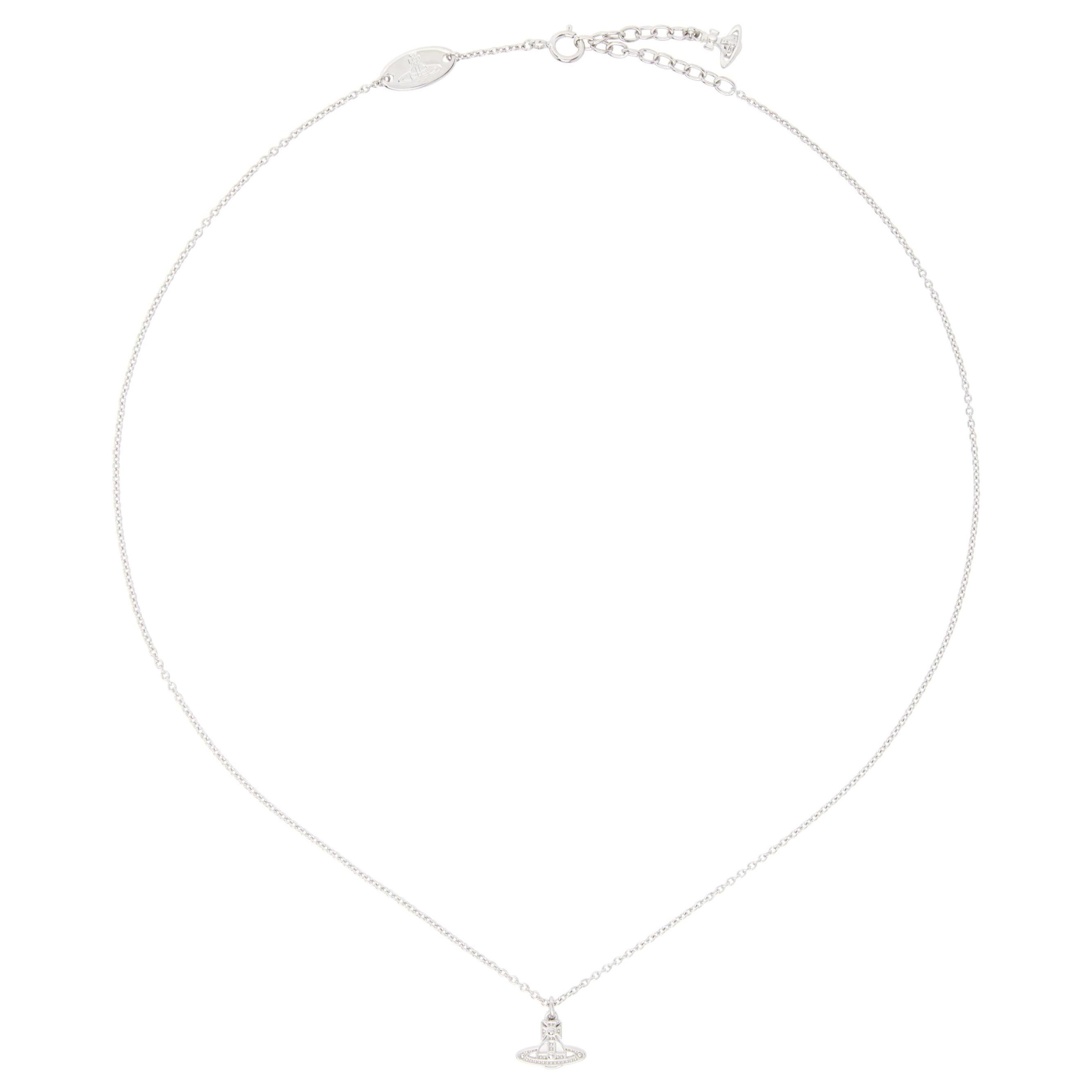 Vivienne Westwood Planet Logo Brass Necklace Men necklace Silver 242314M145021 Basic Packaging-Dust Bag+Box