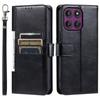 Case for Edge 70 Fusion 5G - Leather/PU, Black, With Card Holder