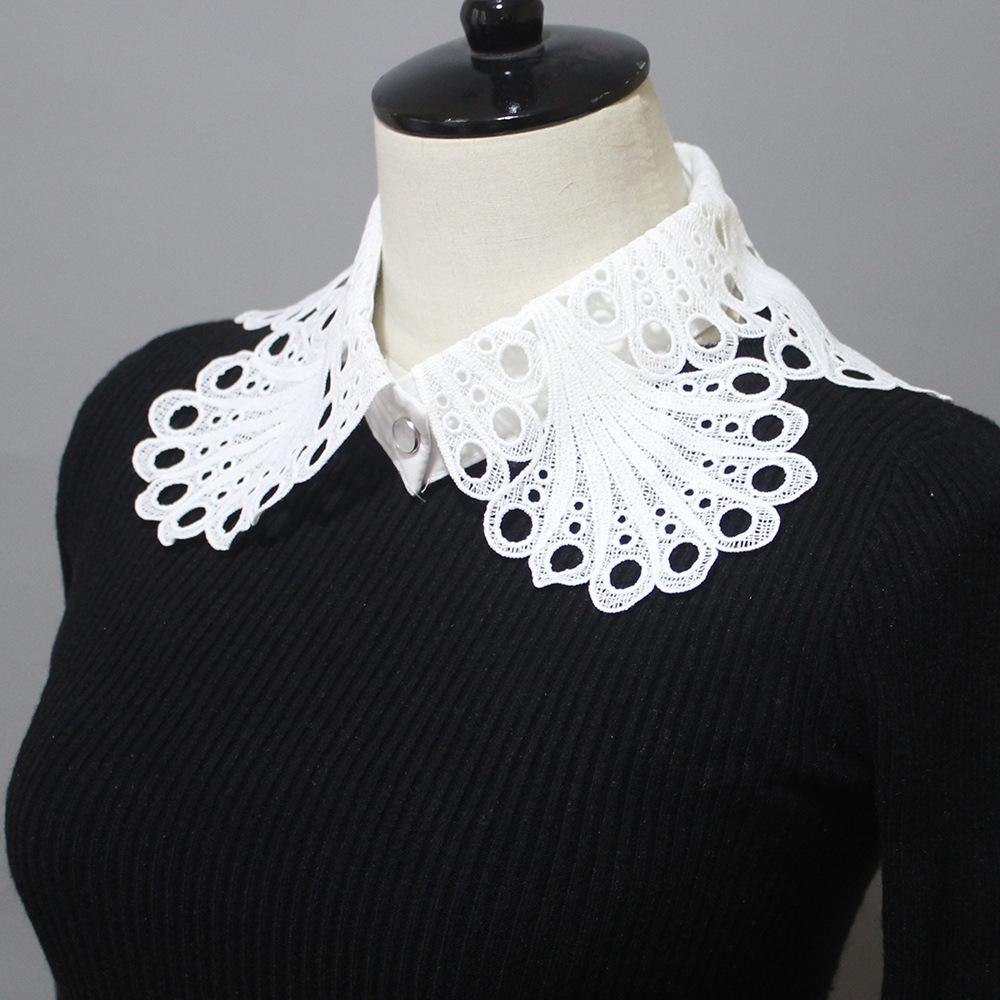 Stage Photo Girl Literary Style Fake Collar Necklace Small Ralph Collar Wooden Ear Clown Collar