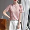 A New Summer Style Jacquard Tencel Knitted Short-sleeved Women's Round-neck Knitted T-shirt