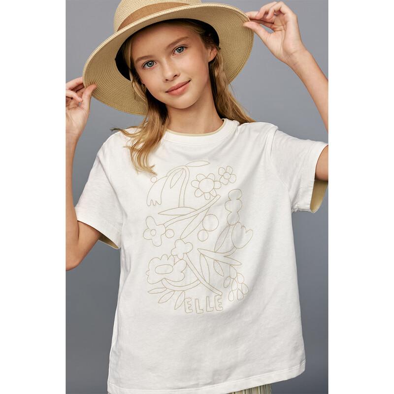 ELLE KIDS Girls' Embroidered Short-Sleeve T-Shirt