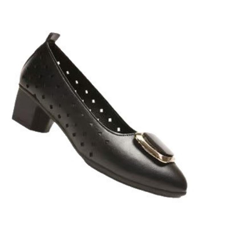 Spring and Autumn new thick heel shallow mouth single shoes pointed high heels women's fashion temperament commuting occupation work cool