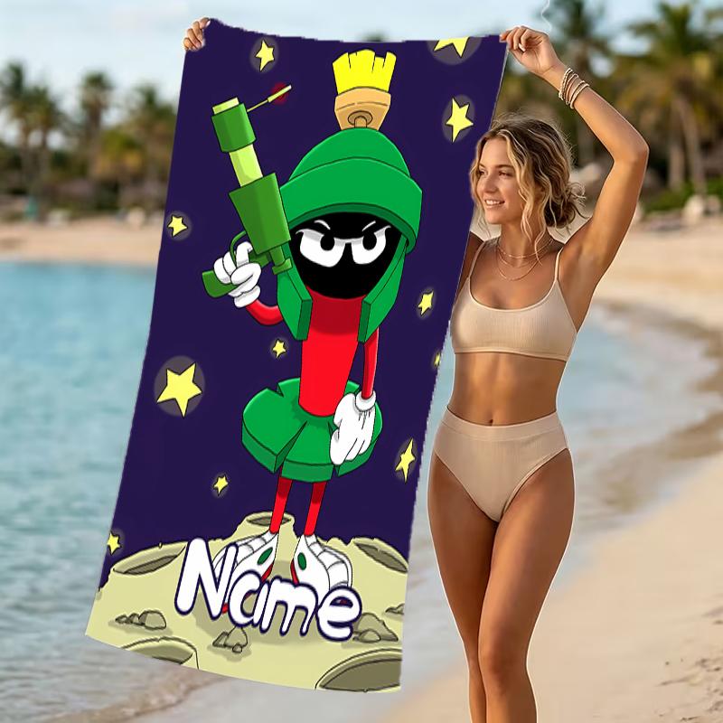 Customizable personalized beach towels Marvin the Martian themed designs.Suitable for the beach, yoga, sports;ideal as beach accessories