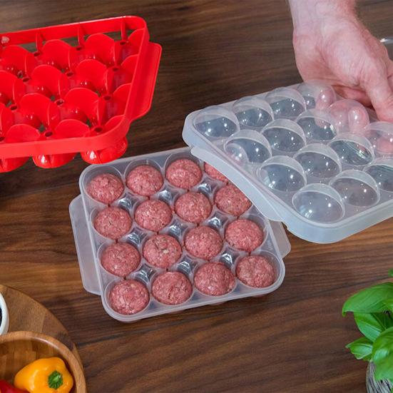 Multi-Function DIY Rice Ball Meatball Mold Transparent Cover Red Meatball Making Tray