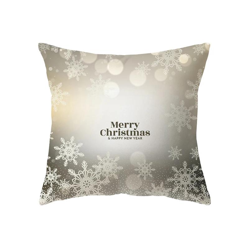 Merry Christmas Decorative Printed Pattern Cushion Cover Home Living Room Sofa  Pillow