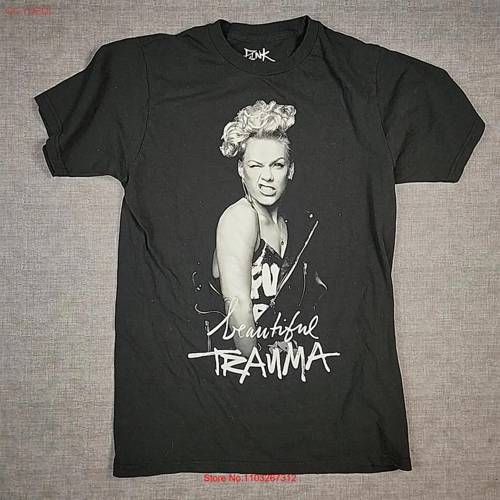 Pink T Shirt Beautiful Trauma Size M Vintage Streetwear Top For Everyday Wear Slightly Homme Breathable Versatile