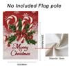 1pc Red Marry Christmas Garden Flag Delicious Candy 3D Print New Year Christmas Yard Outside Decoration No Flag Pole 12X18 Inch