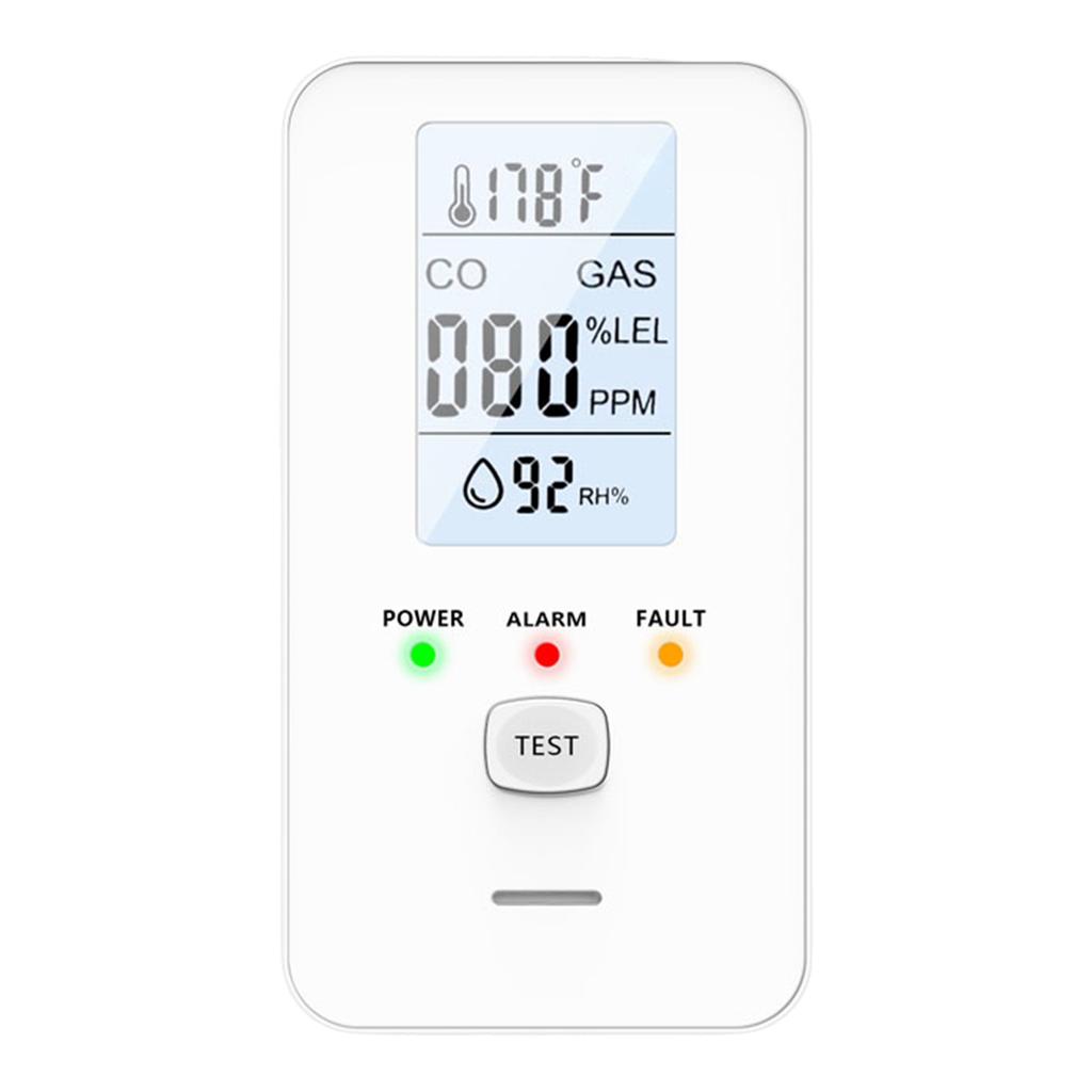 Carbon Dioxide Detector Plug In 4 in 1 Combustible Natural Gas Detector Home Air Quality Monitor for Home RV Travel Hotel