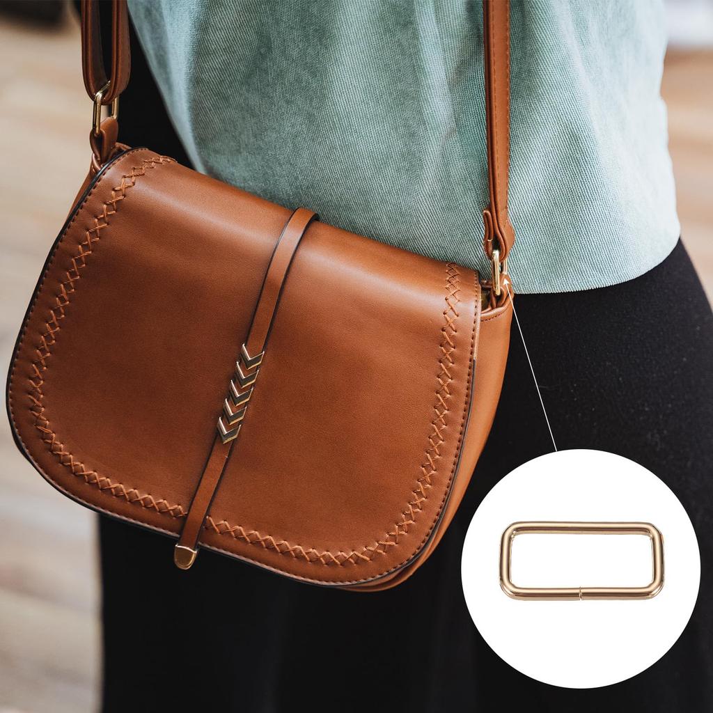 18pcs Metal Rectangle Ring Buckles x Square Strap Webbing Belt Rings for Camping Dog Luggage Belt Craft DIY Accessories Light Black [uxcell] 4/5" 2"