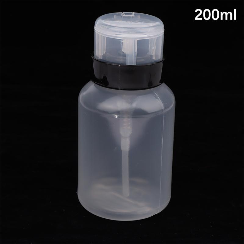 1Pc 60/200Ml Empty Press Nail Bottle Pump Dispenser Plastic Polish Portable Liquid Makeup Remover Cleaner Manicure Tool