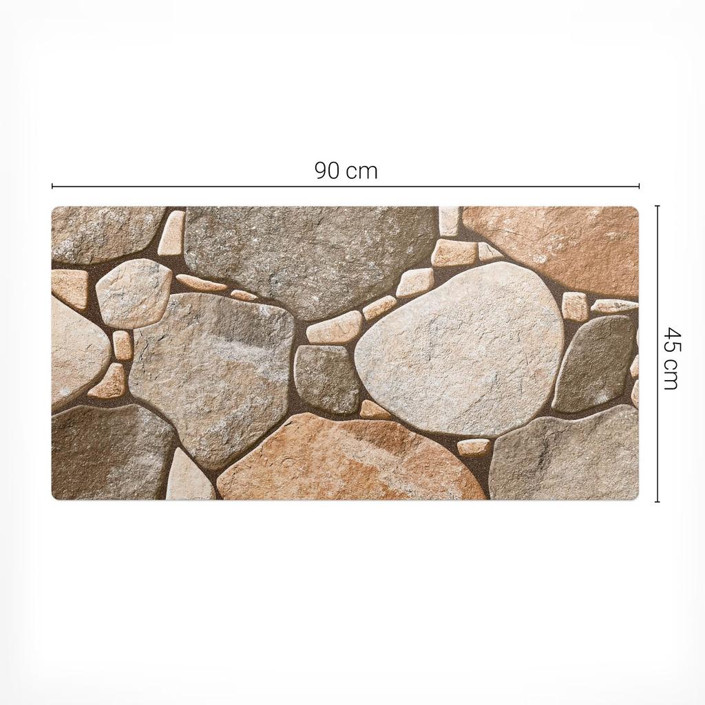 Anti-slip Protective Desk Mat with Mosaic Stone Pattern 90x45 cm