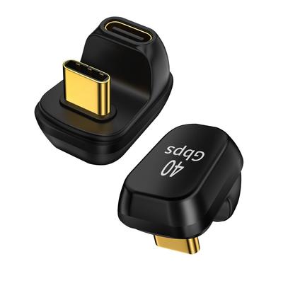 40gbps Usb C 180 Degree Angle Adapter Thunderbolt 3 4 Usb4 Type C Male To Female Converter Pd 100w 8k 60hz for Smartphone Tablet