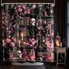 Halloween Witchy Gothic Shower Curtain Bookshelf Spooky Bathroom Decor