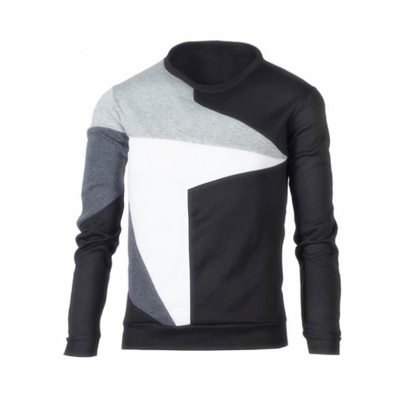 Autumn/winter Men's Casual Fashion Stitching Contrasting Casual Long-sleeved Pullover Sweatshirt