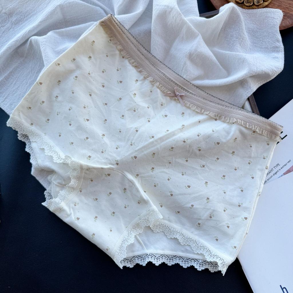 Women's Spring and Summer Polka Dot Striped Cute Cartoon Extended Crotch Briefs