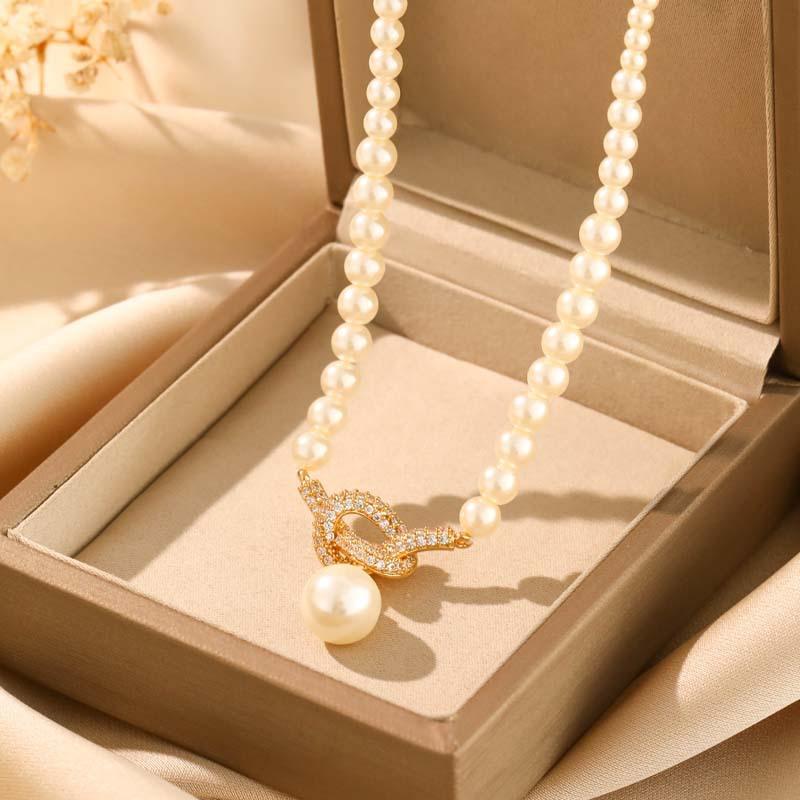 Микро-сетчатое ожерелье с узловым жемчугом женская мода элегантная цепочка на ключицу цепочка для свитера темперамент 18K