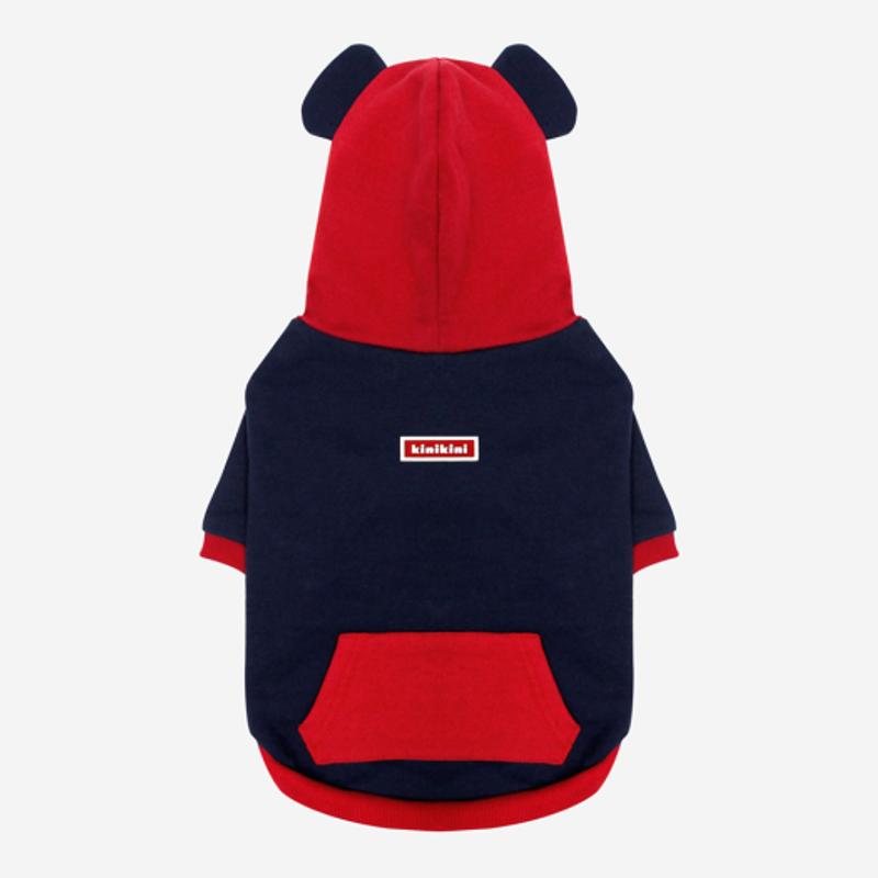 KINIKINI BEAR HOODIE-NAVY (Hood)