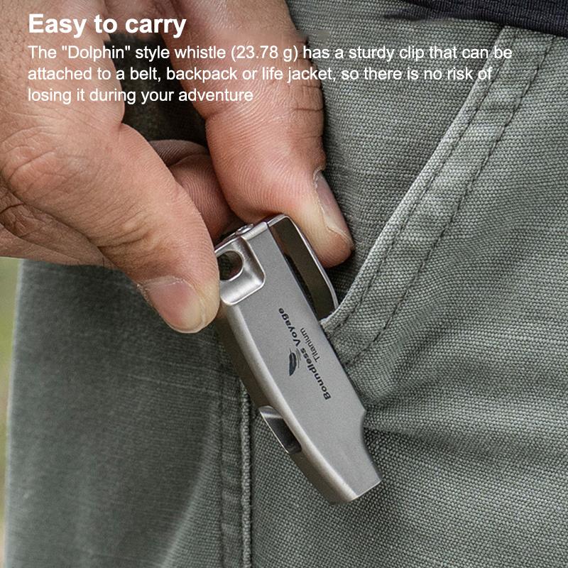 Voyage Titanium Survival Whistle Compact Emergency Safety Whistle Rust-Proof Whistles For Camping & Rescue & Training
