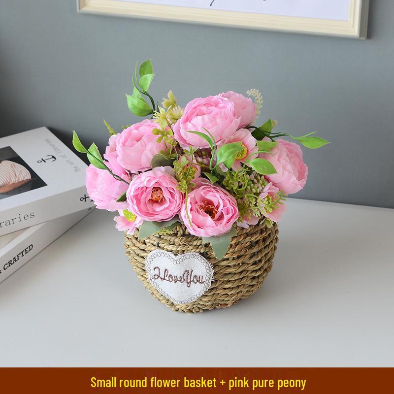 Handcrafted Willow Wicker Flower Basket for Dried Arrangements and Succulents