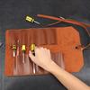 Portable Tool Roll Bag Electrician Repair Storage Tools Bag Multipurpose Wrench Hardware Leather ToolKit Folding Tools Organizer