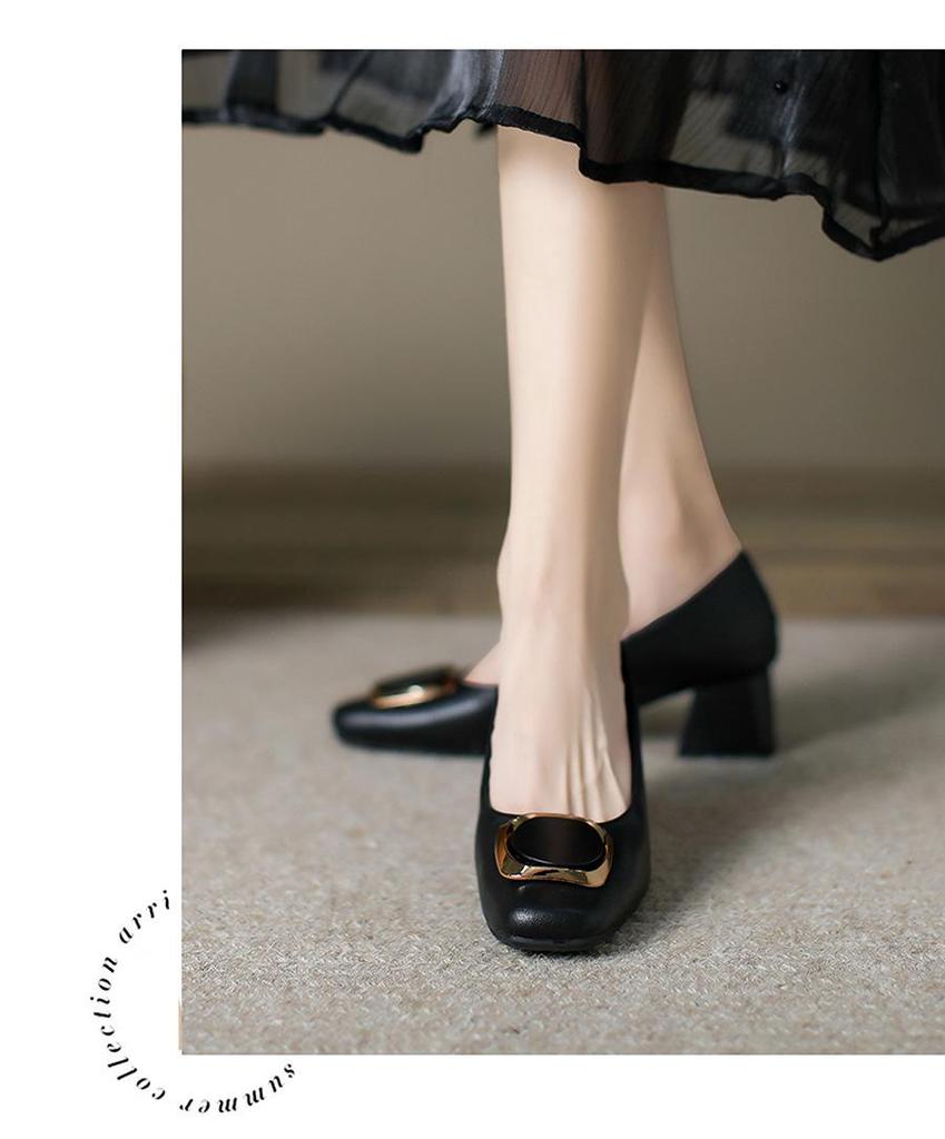 Women's Chunky Heel Low-Cut Work Shoes for Autumn