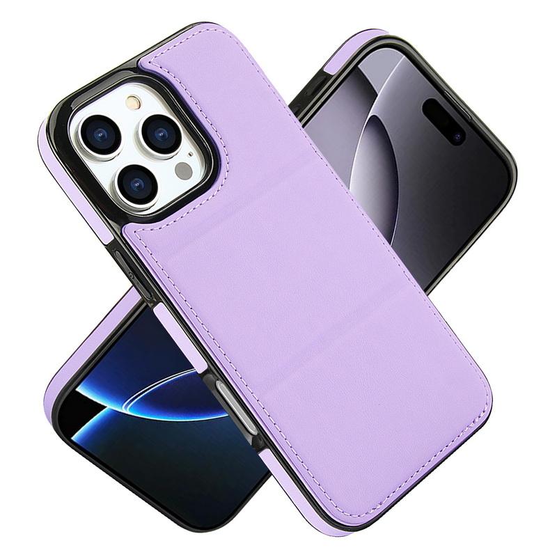 Étui de téléphone de luxe en cuir de couleur unie pour iPhone 16 Pro Max 15 Plus 14 Pro 13 12 11 avec support à rabat, fente pour carte, antichoc, couverture bumper en silicone souple