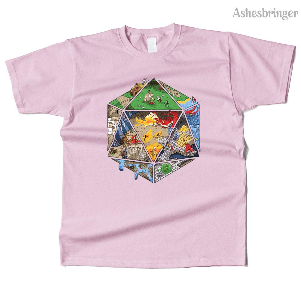 Mens Cotton Dungeons IN Dice Graphic T Shirt Street Casual Style Tee for Men and Women