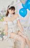 Cosplay Bunny Easter Denim Bodysuit Wedding Rabbit Ears Lingerie Costume Fancy Dress Marie Moon 9 Piece Set 9908 X [Malymoon] (White Tulle)