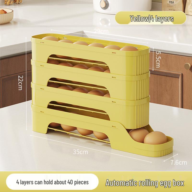 Food-Grade Sliding Egg Storage Box with Side Door for Refrigerators - Fresh-Keeping Solution