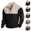 2025 Herren Herbst/Winter Cord Colorblock Stehkragen Hoodie Hemd