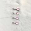 WMPR007 Runder Zirkon Bauchnabelpiercing 925 Sterling Silber Bauchnabelring für Damen Körperschmuck Luxuriöser Hochzeits-Bauchnabelring