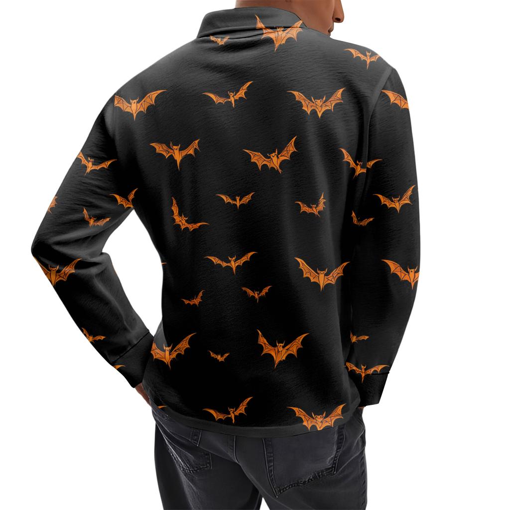 Men's Casual Retro Small V-neck Long-sleeved Top