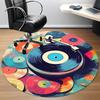 1pc Vinyl Music Office Round Area Rug, Indoor Mat Suitable ForOffice, Under Office Chairs Bedroom Living Room Home Decor T170