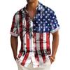 Mens Short Sleeve Casual Shirt Vintage Hawaiian Print Loose Fit Streetwear