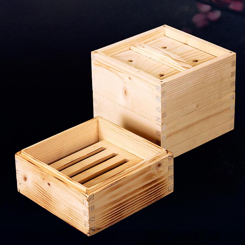 Cedar Wood Dim Sum Steamer Basket - Square Xiaolongbao & Rice Rack for Cantonese Tea
