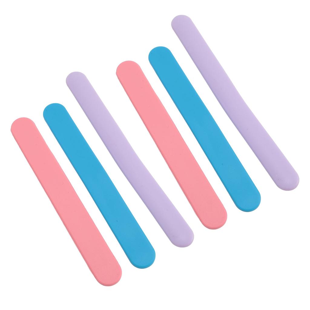 6PCS Silicone Wax Stick Nonstick Reusable Cosmetic Spatula Facial Mask Stirring Rod for Hair Removal Mixing Sampling