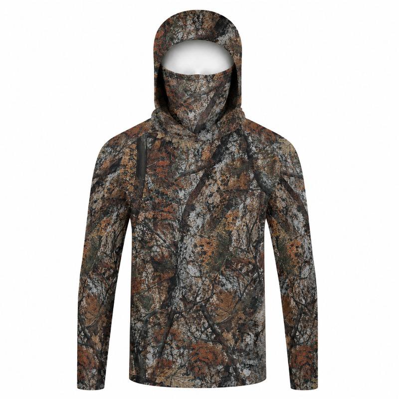 Men Hood Fishing Shirt Long Sleeve Fishing T Shirt Uv Protection Fishing Apparel Sun Protection In Summer