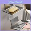 Space Aluminum Soap Dish Wall Mount With Drainage For Bathroom Storage